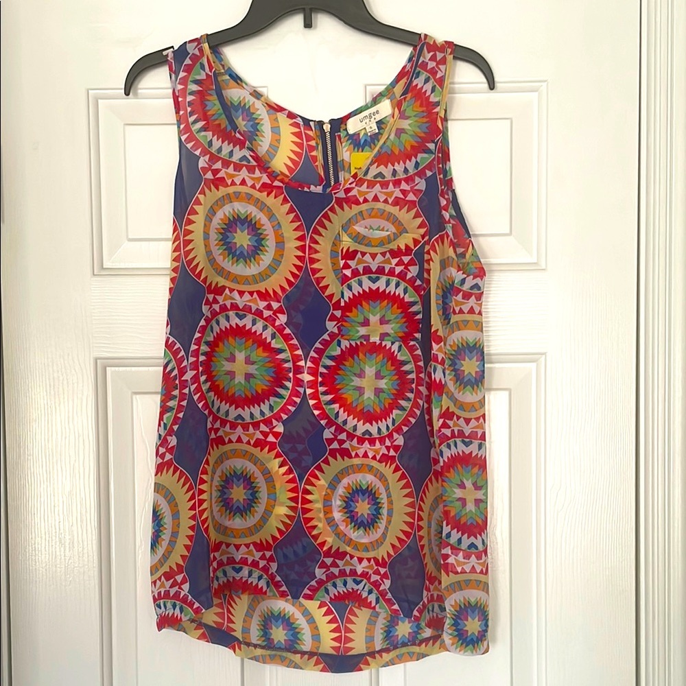 Colorful Geometric Sleeveless Top - new with tags